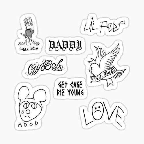 Lil Peep Tattoo Stickers Pack - 50+ Unique Temporary Tattoo Designs for Music Fans, Alternative Style & Self Expression - Perfect for Concerts, Festivals & DIY Body Art