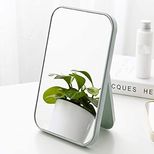 Blonviz Foldable Desktop Makeup Mirror - Portable Square Vanity Mirror with LED Lights for Home & Travel | Blue | Perfect for Makeup, Skincare & Hair Styling