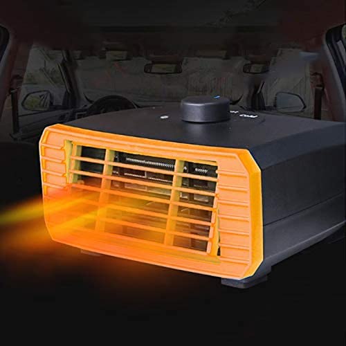 24V 150W Car Heater & Cooler Fan - TOTMOX 2-in-1 Auto Cigarette Lighter Heating & Cooling Fan, Portable Windshield Heater Defroster Demister (Orange) - Perfect for Winter Driving, Camping & Emergency Car Heating