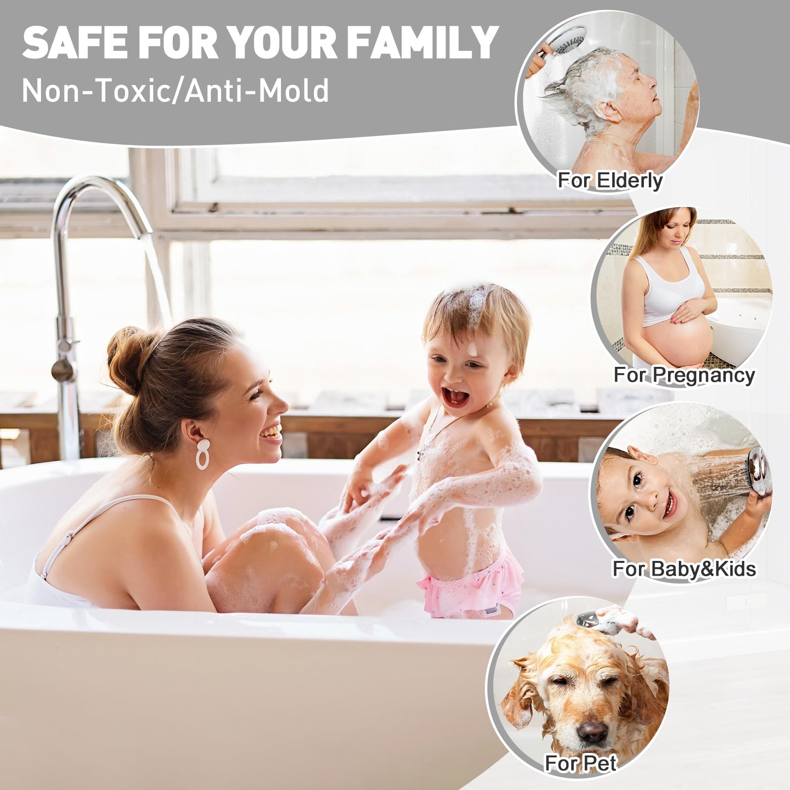 Non-Slip Square Shower Mat 27x27 Inch with Drain Hole - PVC Loofah Bathroom Floor Mat for Shower & Bathtub Safety - Perfect for Wet Rooms, Bathrooms & Spa Areas