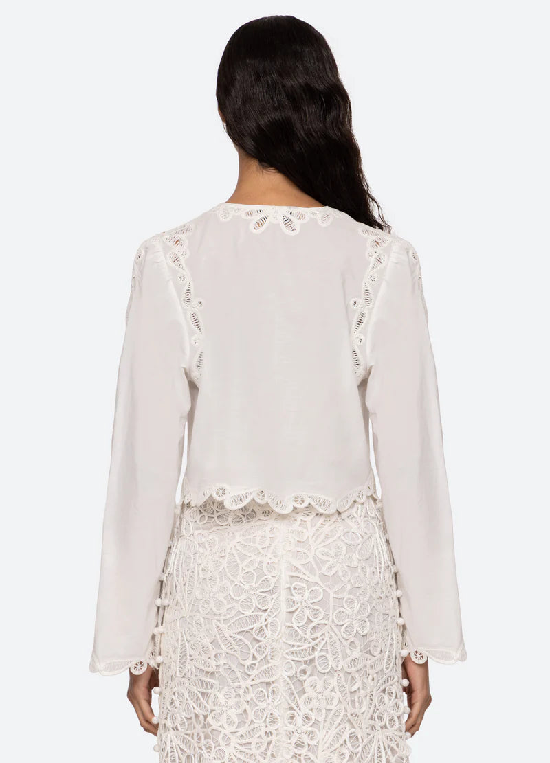 Sea New York Elke Soutache Blouse - Women's Boho Chic Embellished Top for Casual Wear & Date Nights | Perfect for Summer Outfits & Beach Vacations