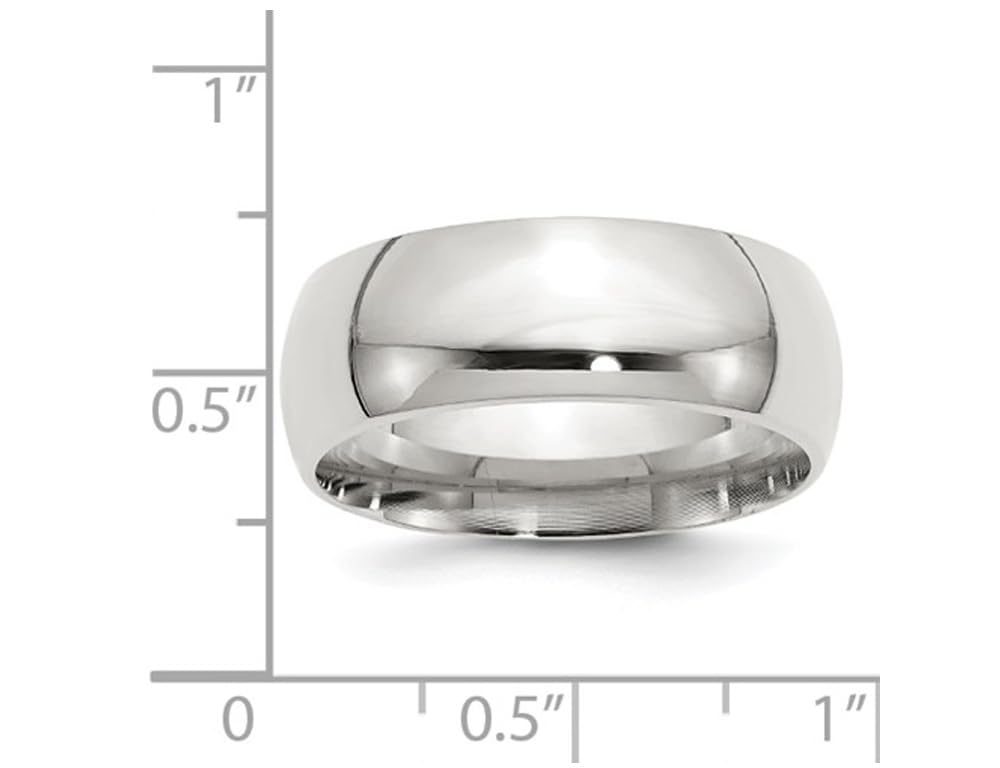 Men's Sterling Silver 8mm Comfort Fit Wedding Band Ring - Classic & Durable for Everyday Wear, Anniversary, Engagement, and Special Occasions