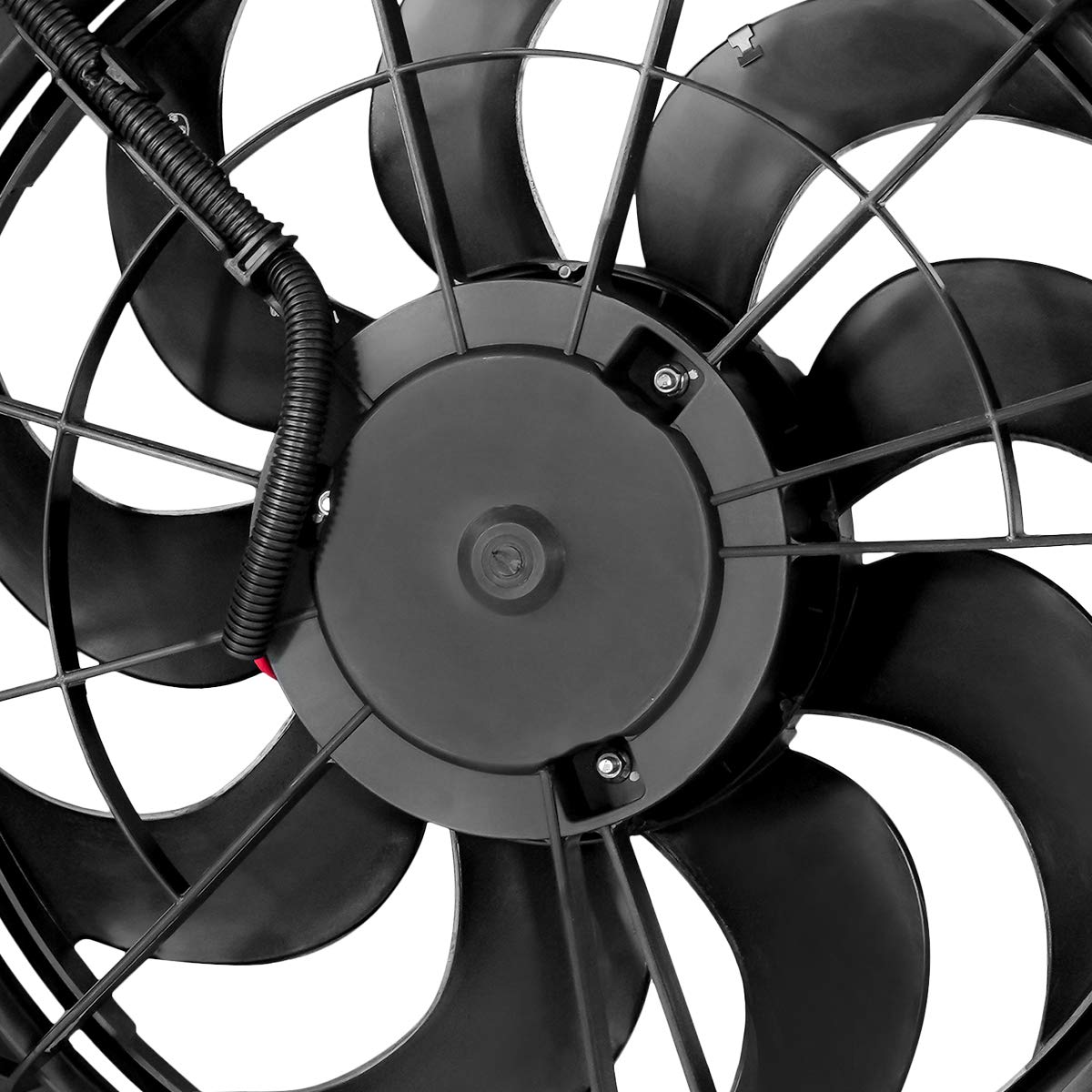 DNA MOTORING OEM-RF-0025 High Performance Radiator Cooling Fan Assembly - Direct Fit Replacement for 2010-2012 Hyundai Santa Fe & 2011-2015 Kia Sorento - Enhanced Cooling Efficiency, Black - Perfect for Engine Overheating Prevention & Summer Driving