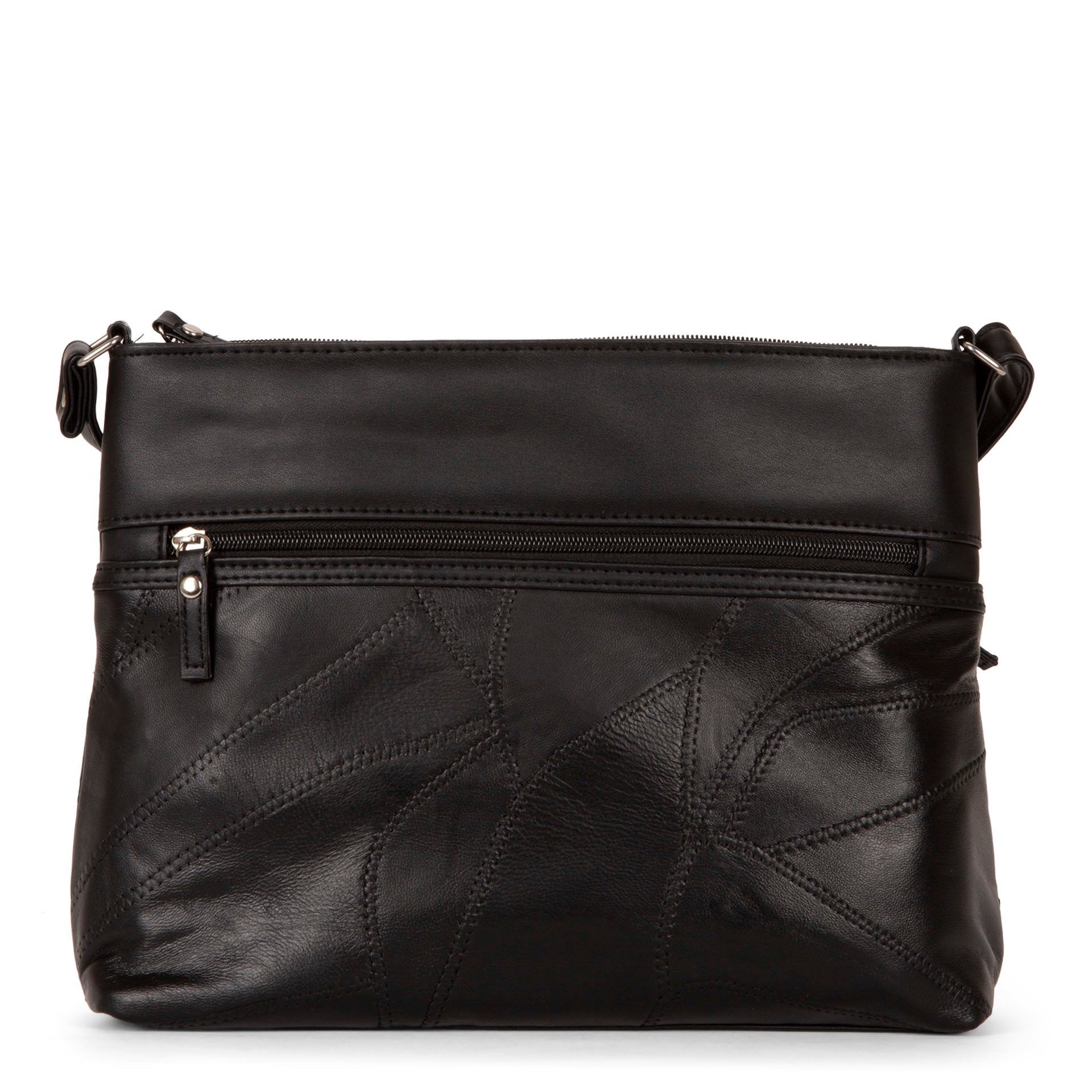 RFID Blocking Leather Crossbody Bag with Double Zipper - Secure & Stylish for Travel, Shopping, and Daily Use