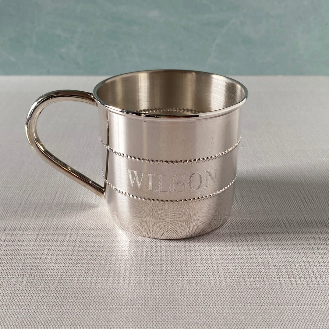 Gorham Sterling Silver Beaded Baby Cup - Christening Gift, First Birthday Present, Keepsake for Newborns - Perfect for Baby Showers, Baptisms & Special Occasions