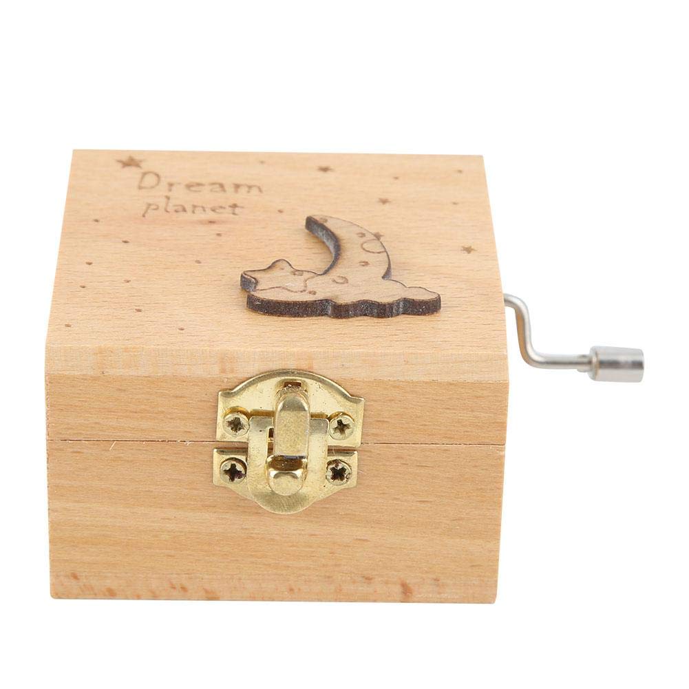High Accuracy Elegant Wooden Music Box - Exquisite Handcrafted Musical Gift for Home & Office Decor (Moon Theme) | Perfect for Birthday Presents, Wedding Favors & Relaxation Moments