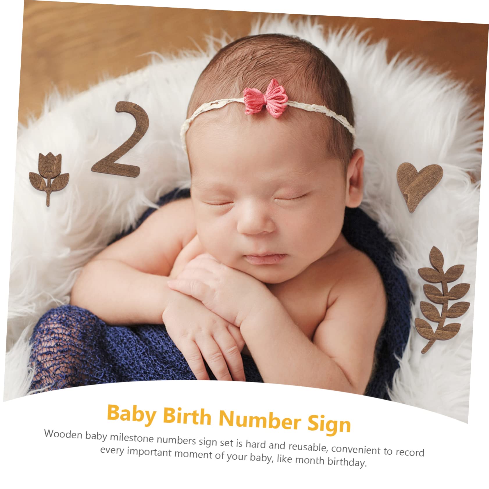 VICASKY 5 Sets Elegant Wooden Baby Milestone Cards - Newborn Photo Props, Baby Shower Decorations & First Birthday Party Signs - Perfect for Monthly Growth Photos, Nursery Decor and Gender Reveal Parties