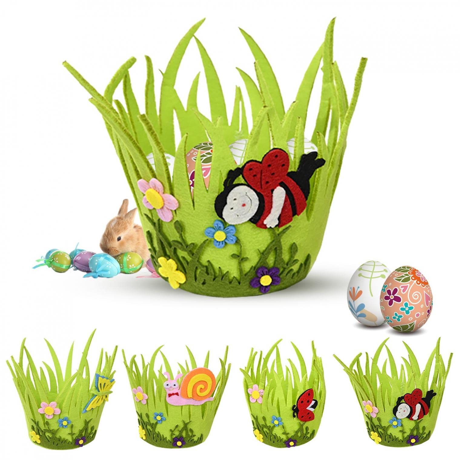 Easter Bunny Basket for Kids - Non-Woven Fabric Candy Storage Bag, Creative Easter Basket Gift for Children (Perfect for Easter Egg Hunts, Party Favors & Holiday Decorations)