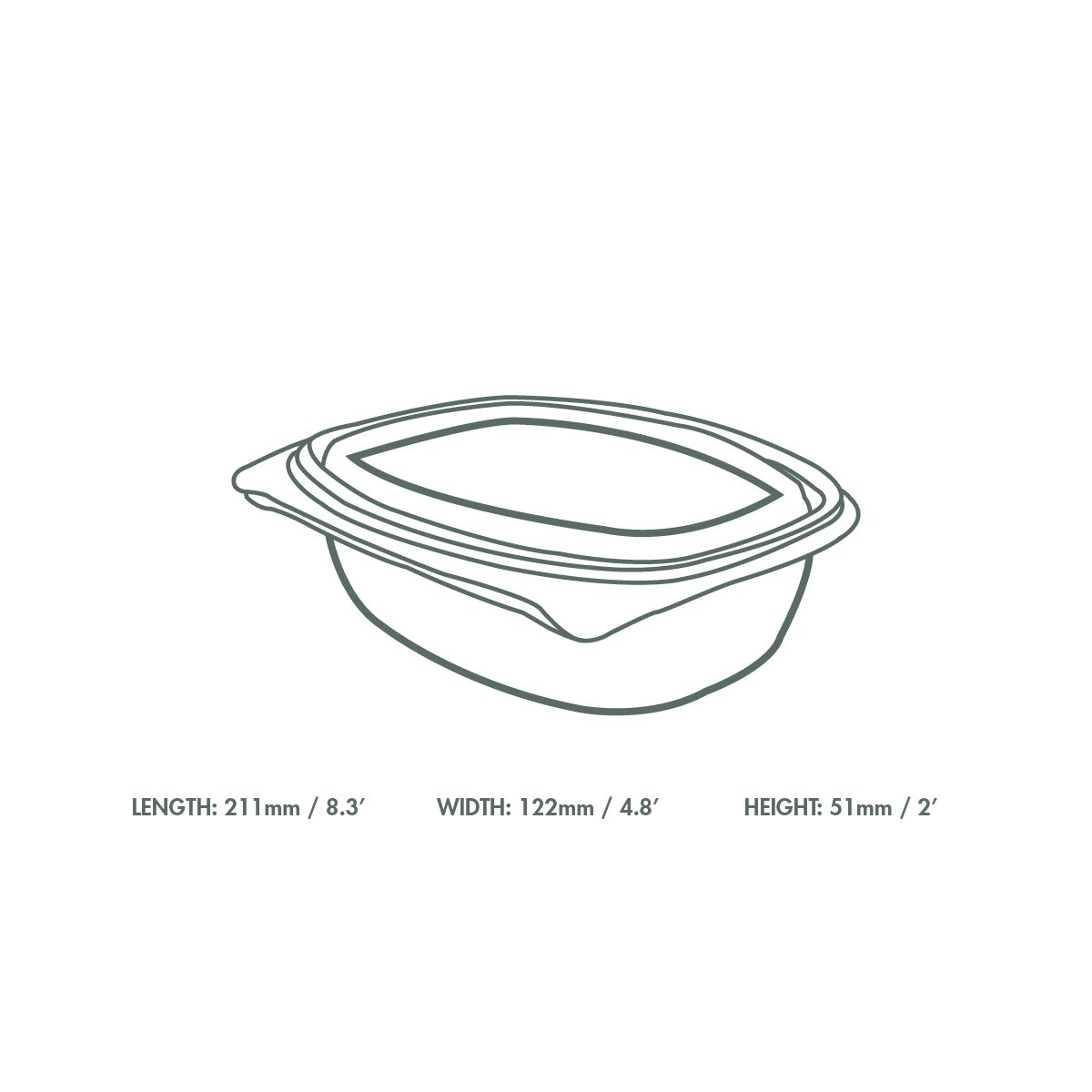 Eco-Friendly 8oz Compostable Hinged Deli Containers - 300 Pack, PLA Plastic Meal Prep Box with Lid, Plant-Based Renewable Material, Leak-Proof for Freshness | Perfect for Takeout, Food Storage & Catering