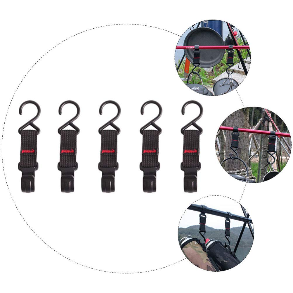 5-Pack Heavy Duty Shelf Hooks for Camping Gear - Durable Storage Hooks & Organizers for Tents, Backpacks, Hiking Equipment - Perfect for Outdoor Adventures, RV Trips & Home Organization