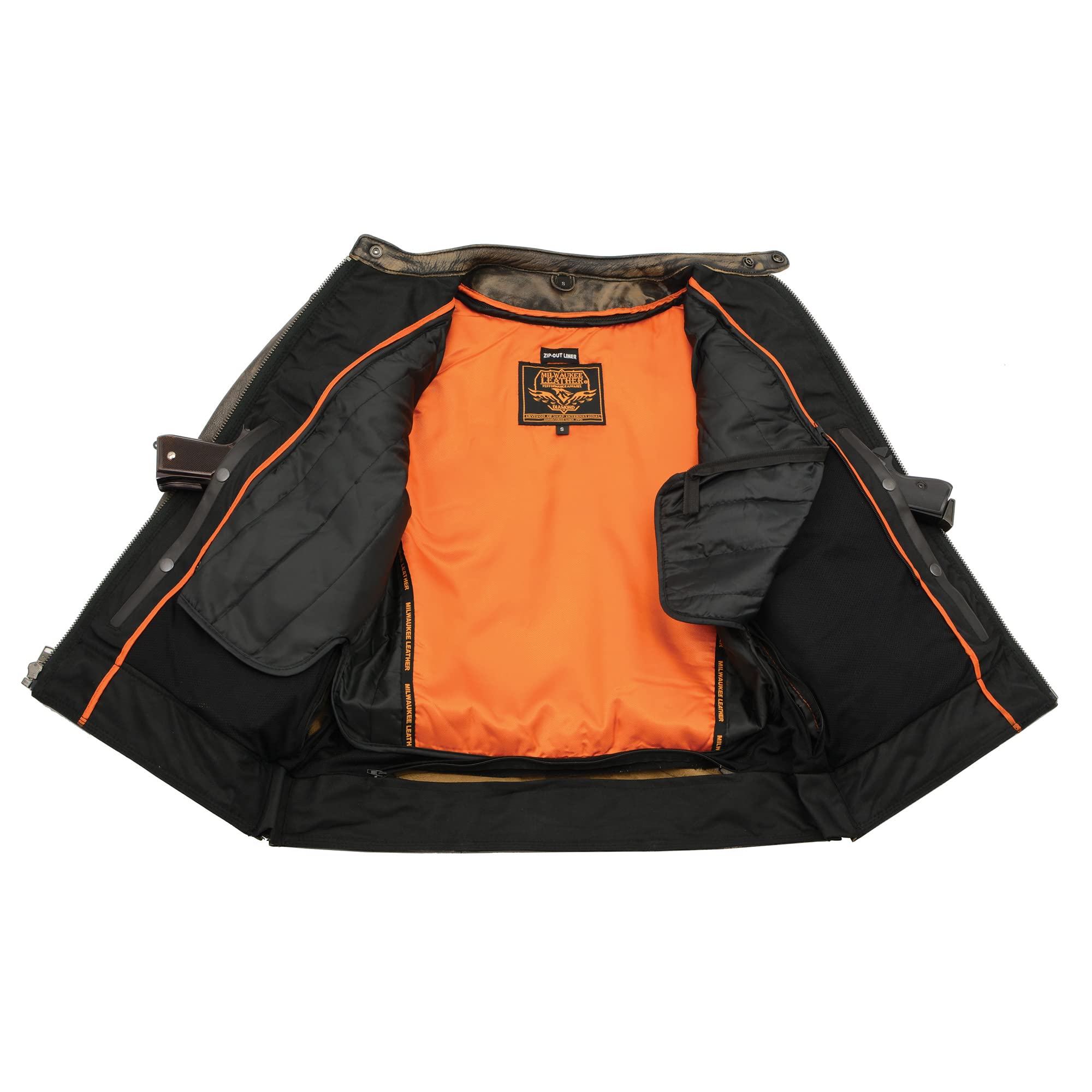 Milwaukee Leather Men's Distressed Brown Motorcycle Jacket with Venting - Premium Biker Jacket for Riding Comfort & Style - Ideal for Cruising, Commuting & Motorcycle Enthusiasts