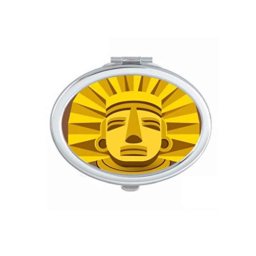 DIYthinker Egyptian Abstract Pharaoh Golden Pattern Portable Folding Mirror - Double-Sided Handheld Makeup Mirror for Travel, Home, and Vanity Use