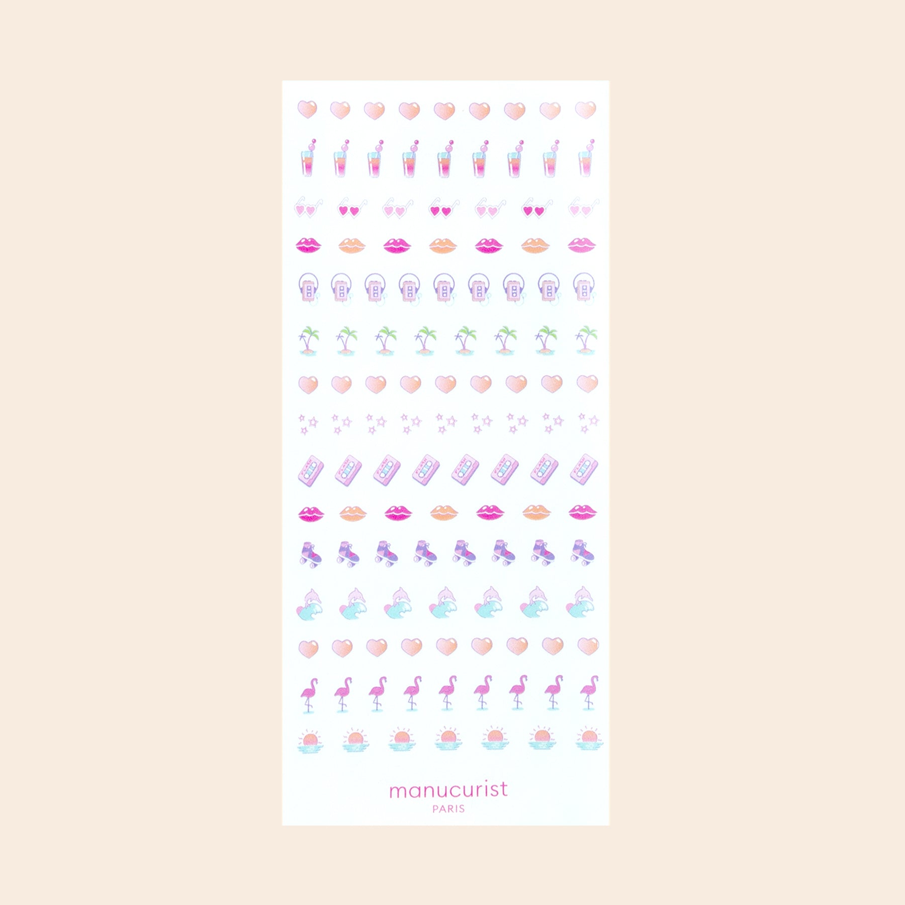 Pink Nail Art Stickers - Self-Adhesive Nail Decals for Manicure & Pedicure | Perfect for DIY Nail Design, Salon Use, and Party Nail Art