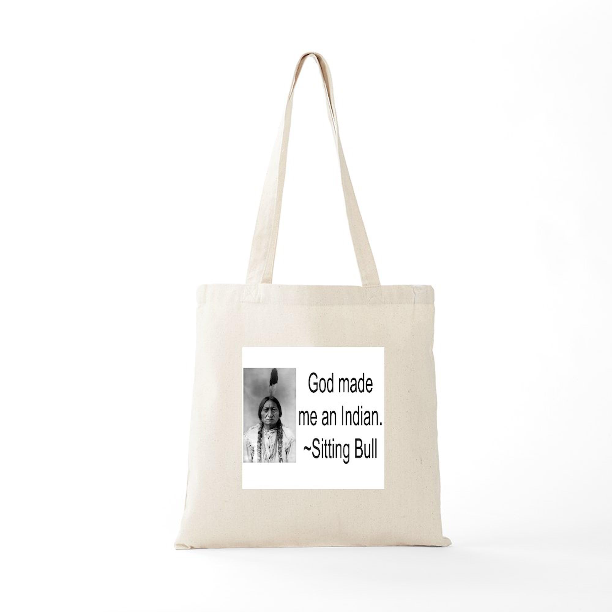 God Made Me An Indian Tote Bag - Natural Canvas Reusable Shopping Bag for Groceries, Beach & Everyday Use | Eco-Friendly Cotton Tote with Inspirational Quote