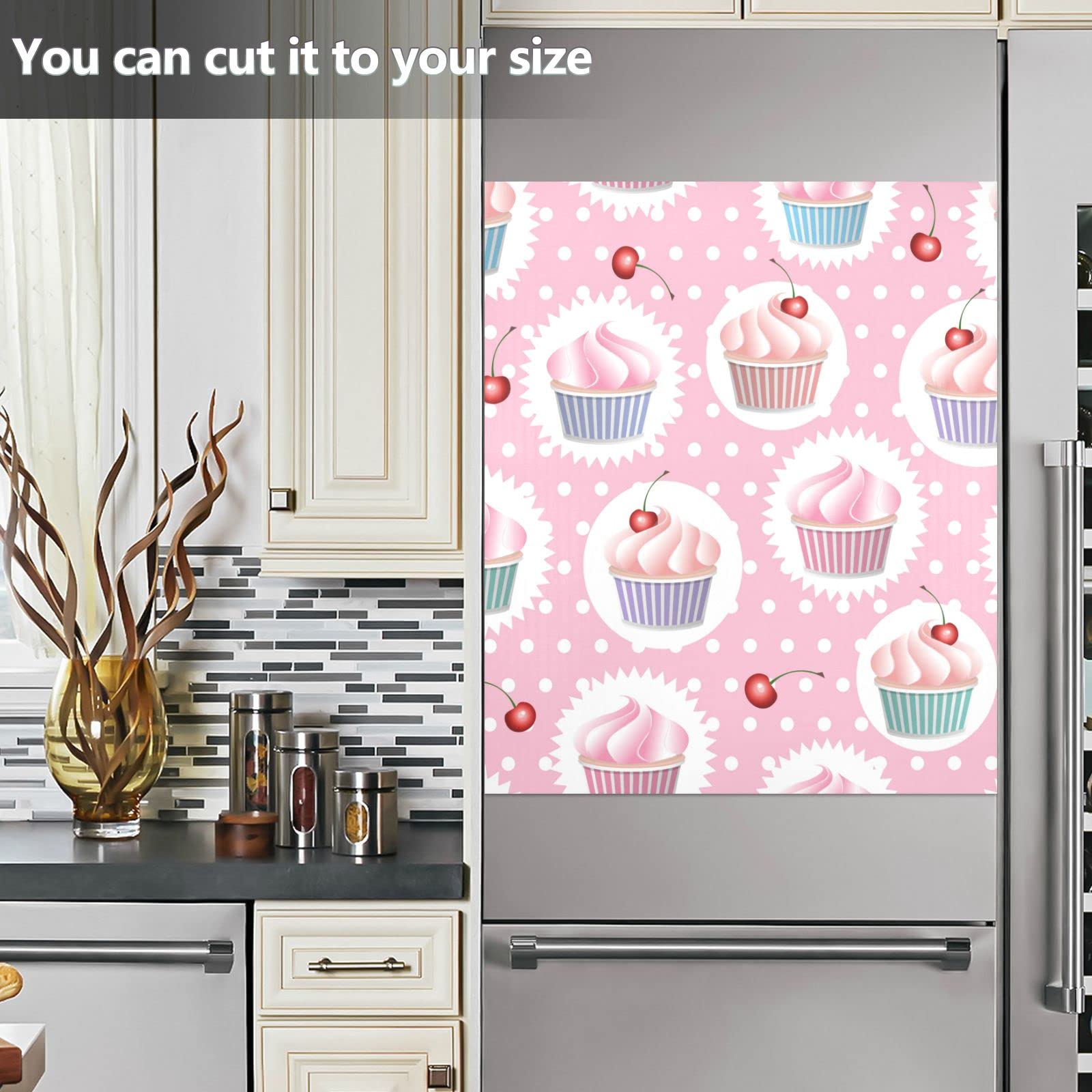 Cherry Pattern Magnetic Dishwasher Cover - 23 x 26 Inch Farmhouse Kitchen Decor, Refrigerator & Appliance Front Cover for Rustic Home, Perfect for Kitchen Remodeling and Holiday Decorations