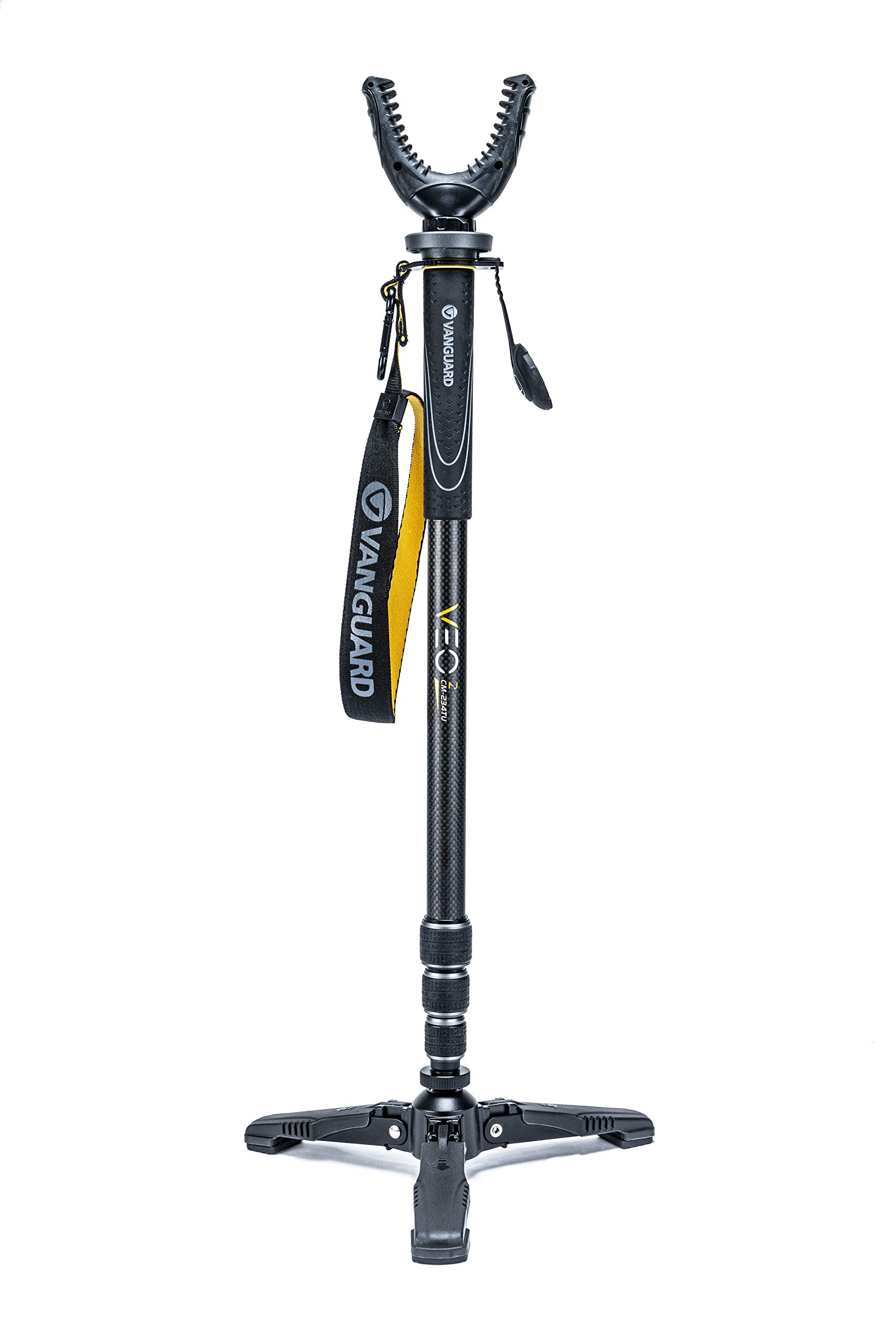 Vanguard VEO 2 CM-234TU Carbon Fiber Tripod Shooting Stick with Adjustable Ball Joint & Rotating U-Shaped Yoke - Perfect for Hunting, Wildlife Photography, and Outdoor Shooting Adventures