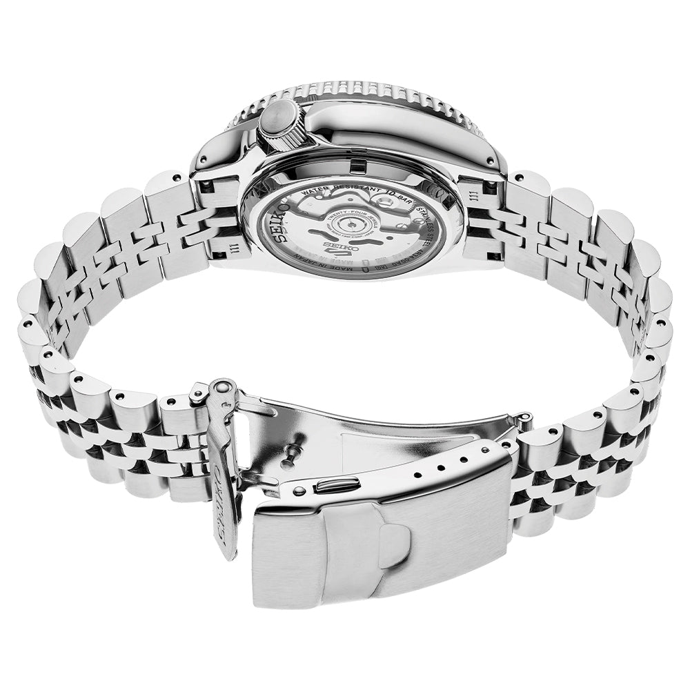 SSK021 5 Sports GMT 42.5mm Men's Automatic Watch with Grey Dial & Stainless Steel Bracelet - Perfect for Travel, Business & Outdoor Adventures