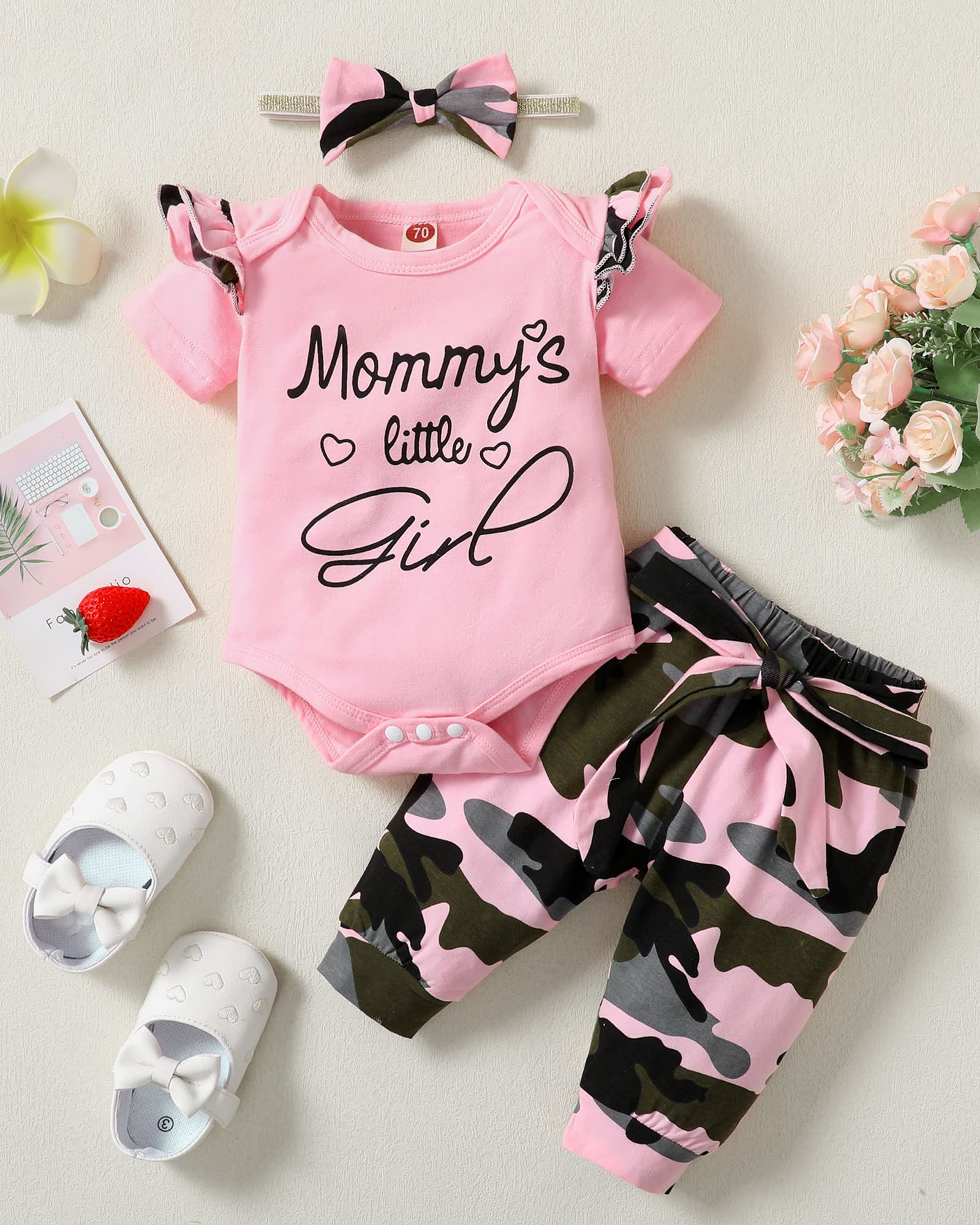 Adorable Infant Baby Girl Clothes - Newborn Long Sleeve Romper & Pants Set for Fall/Winter | Soft & Cozy Outfit for Girls 0-24 Months | Perfect for Family Photos, Playdates & Holiday Events