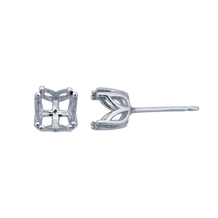 Sterling Silver 4mm & 8mm Round Faceted Post Earrings - DIY Jewelry Making Supplies for Stud Earring Settings - Perfect for Handmade Earrings, Gifts, and Everyday Wear