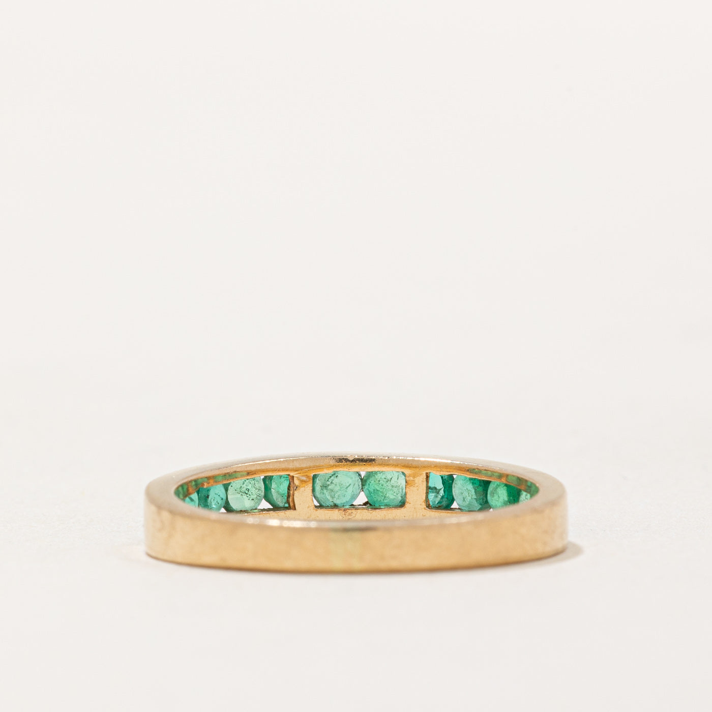 Semi Eternity Channel Set Emerald Band Ring - 0.30ctw Genuine Emerald, Size 6, 14K Gold Wedding Band, Anniversary Gift for Her - Perfect for Engagement, Promise Rings & Special Occasions