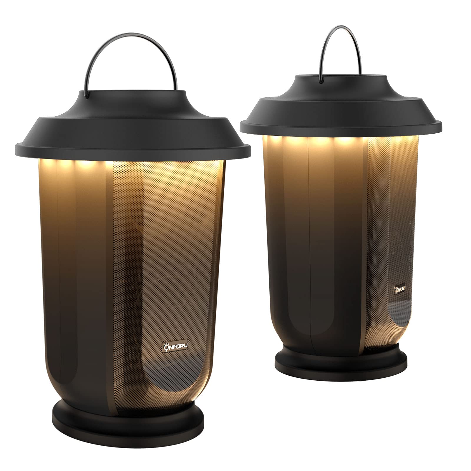 Onforu 2 Pack Outdoor Bluetooth Speakers with LED Lights - Wireless Loud Stereo Sound, TWS Pairing, Bluetooth 5.0 - Perfect for Christmas Parties, Garden Decor, Patio Entertainment & Camping Nights
