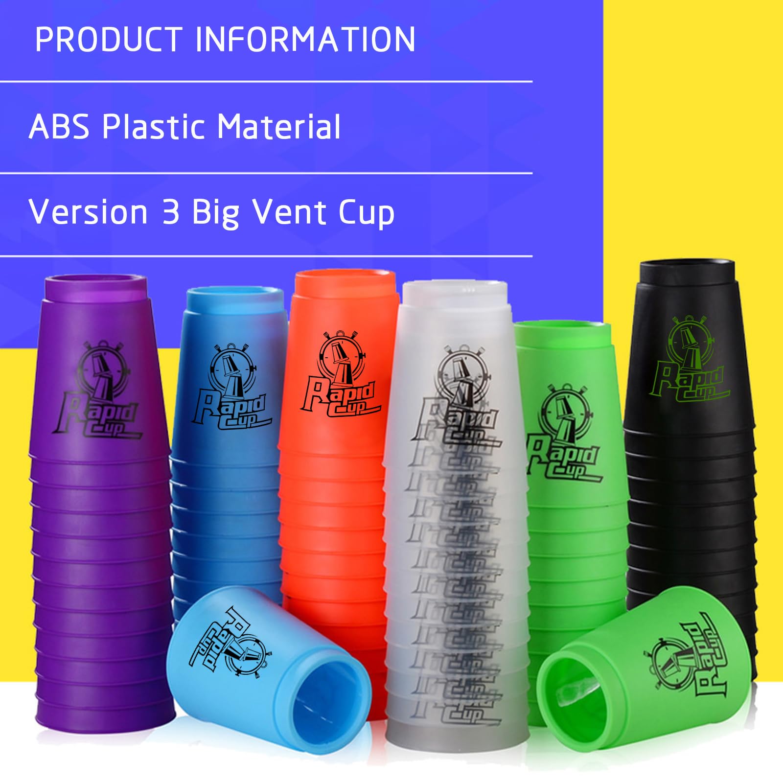 SEISSO 12PCS Quick Stacking Cups Set - Stacking Game for Kids, Boys & Girls - Fun Educational Toy for Hand-Eye Coordination & Motor Skills - Perfect Gift for Birthdays & Parties (Purple) - Ideal for Indoor Play, Preschool Learning & Family Game Nights
