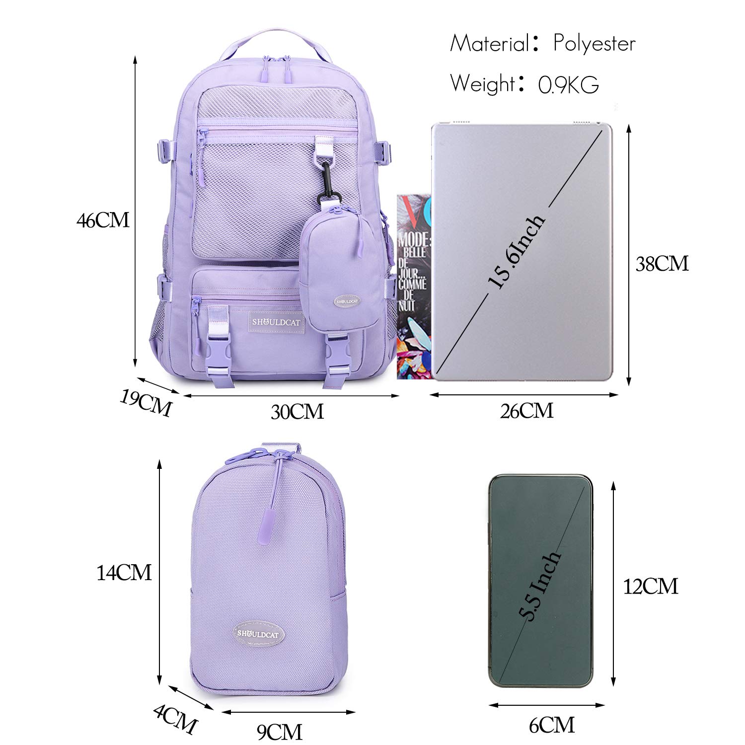 FANDARE Unisex Casual Backpack - Stylish Shoulder Bag for School, Travel & Shopping | Water-Resistant Daypack with Pencil Case | Perfect for Teens, College Students & Outdoor Activities | School Backpack, Party Bag & Daily Commute Essential