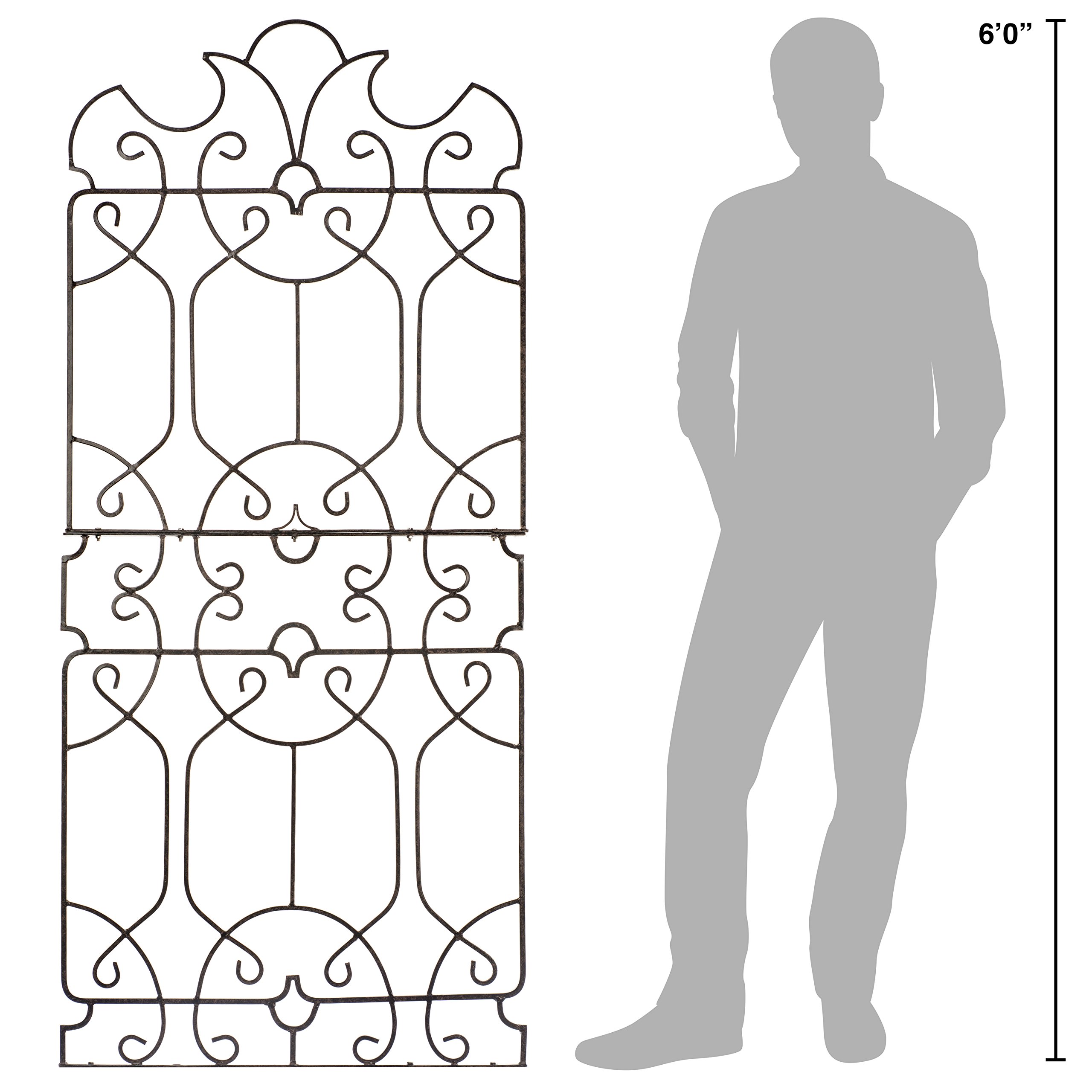 Metal Wrought Iron Garden Trellis for Climbing Plants - Outdoor Wall Panel Support for Vines, Flowers, Roses - Perfect for Garden Decor, Patio, Balcony & Vertical Gardening