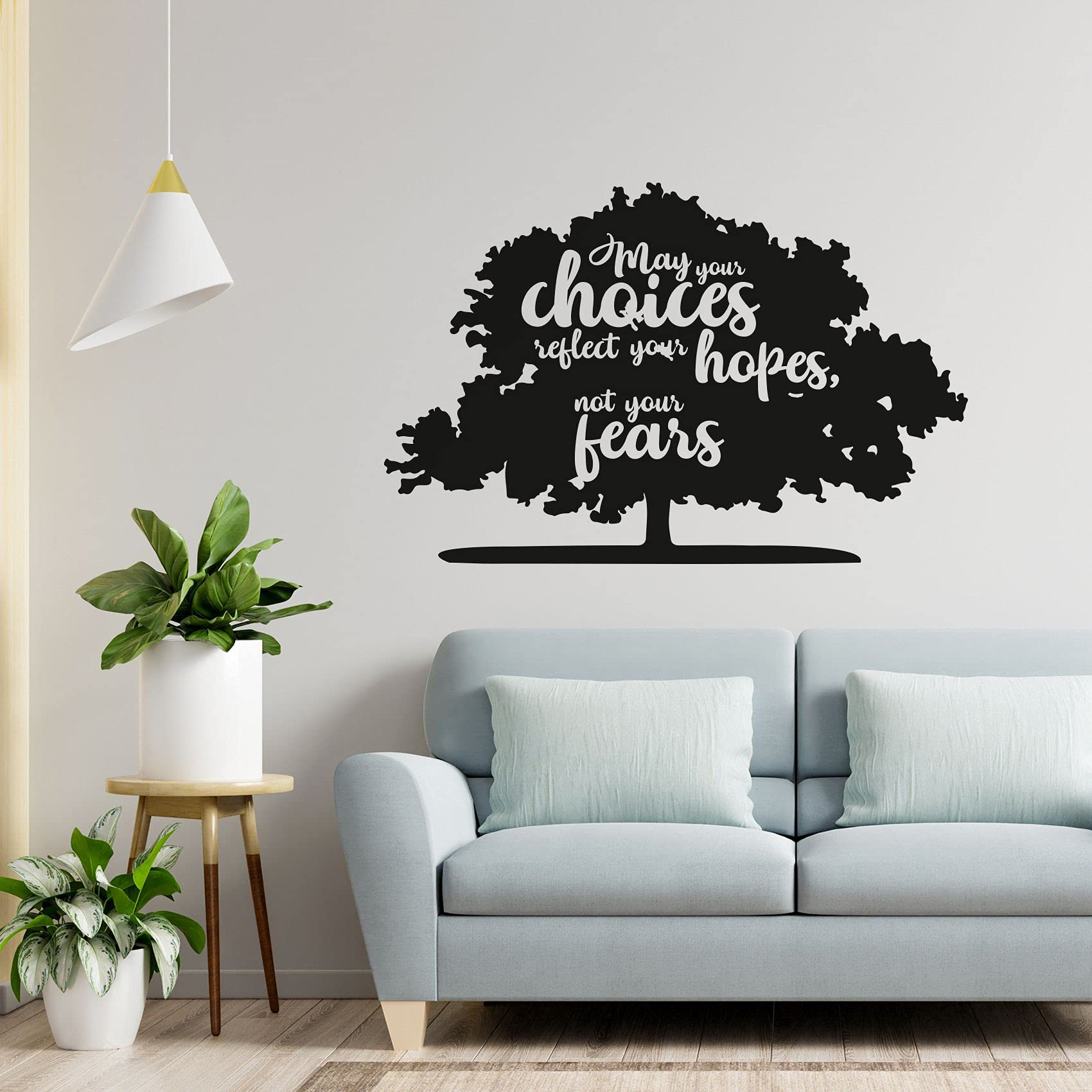 Inspirational Tree Silhouette Wall Decal - 'May Your Choices Reflect Your Hopes' Quote Vinyl Sticker (22x30 Inch) for Nursery, Kids Room & Home Decor - Perfect for Bedroom, Playroom and Classroom Wall Art