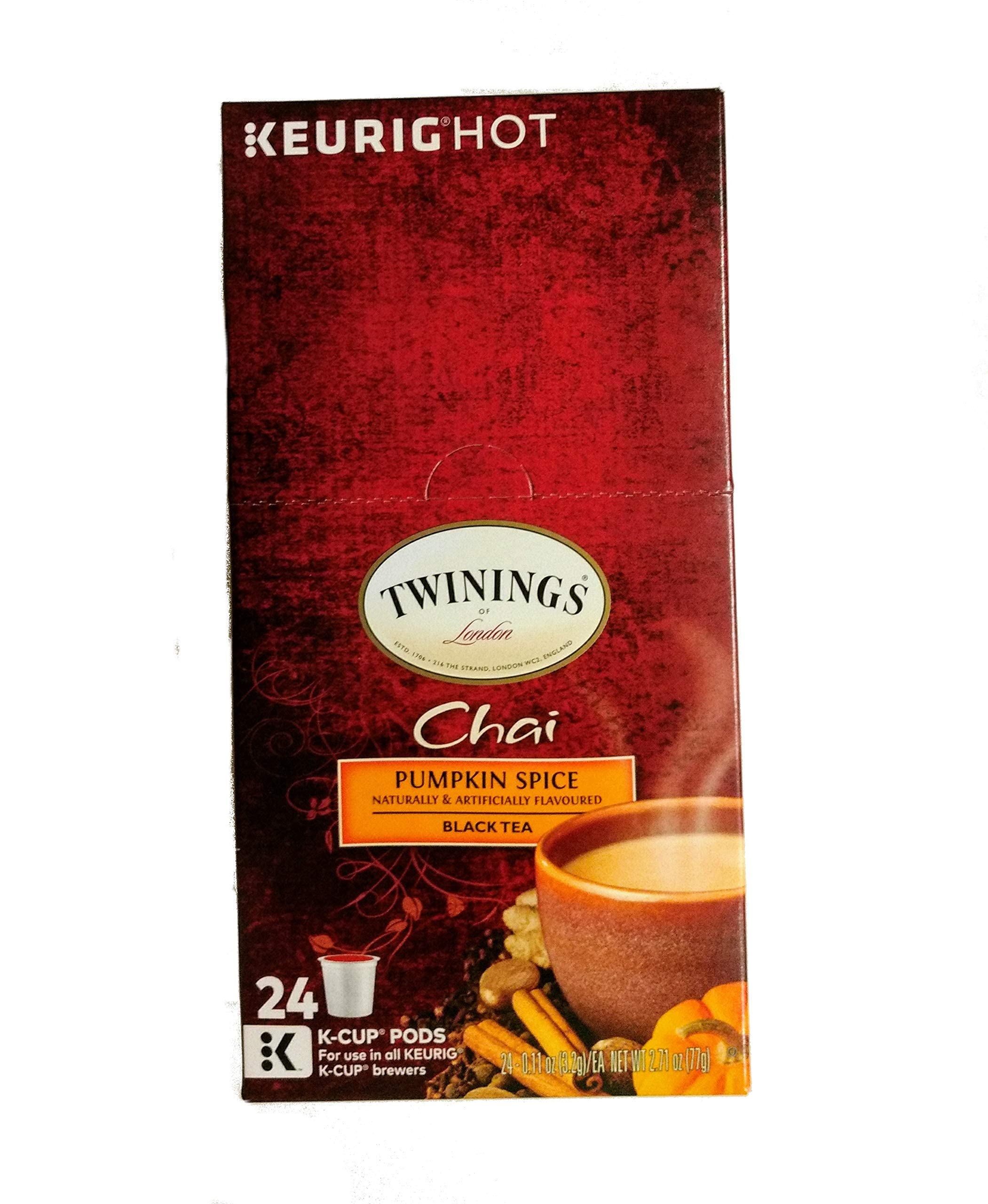 Twinings of London Chai Pumpkin Spice Black Tea - 24 K-Cup Pods for Keurig Brewers | Fall Spiced Tea for Cozy Autumn Mornings & Holiday Gatherings