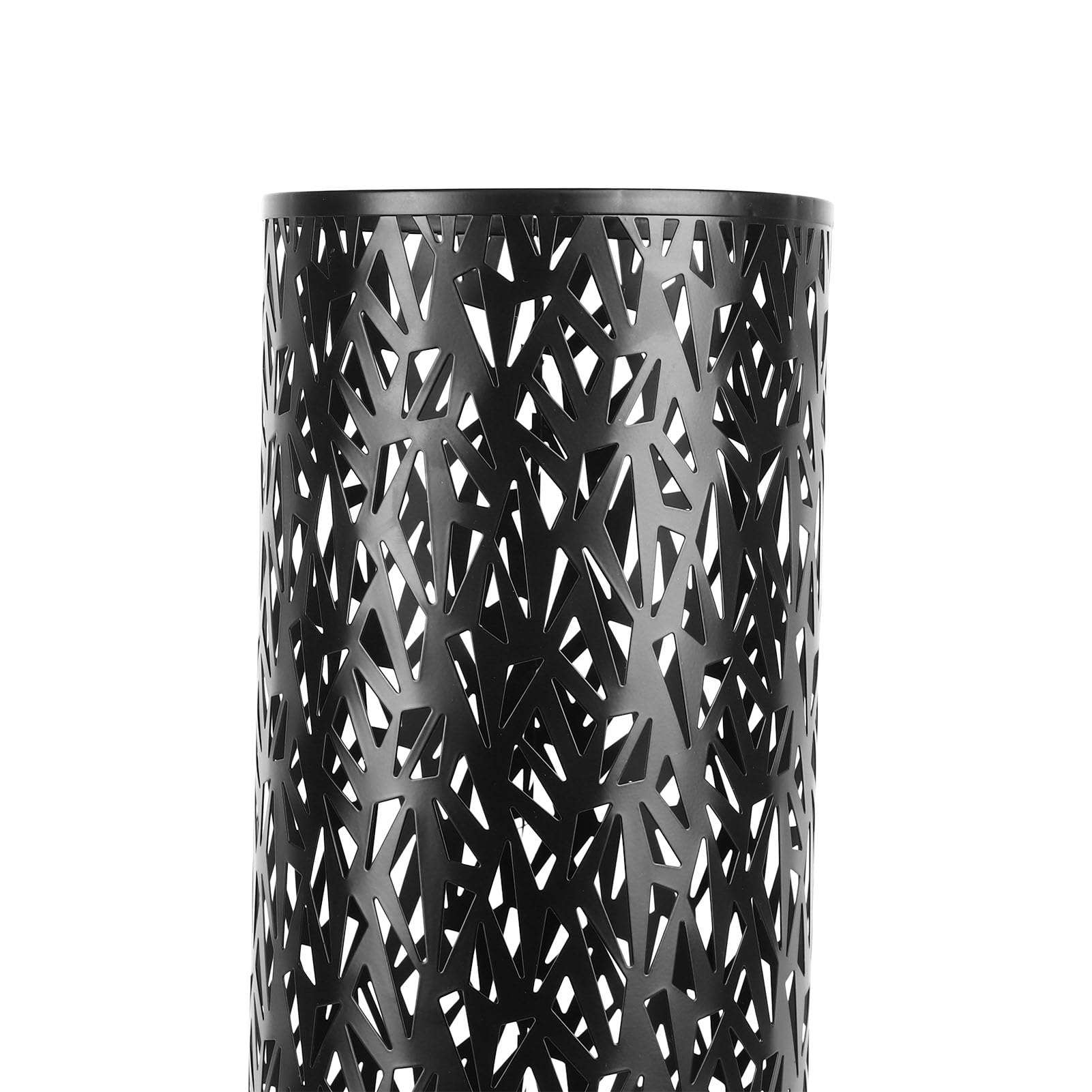 Metal Freestanding Umbrella Stand Holder for Entryway - Hollow Round Design for Home, Hotel & Office - Compact Black Umbrella Organizer Bin - Perfect for Rainy Days & Wet Umbrellas