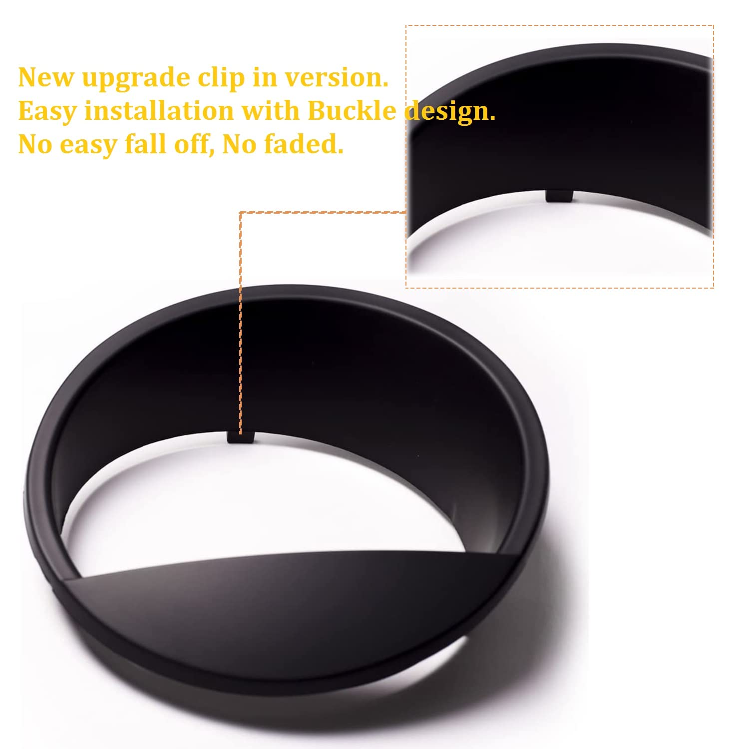 Angry Bird Style Jeep Wrangler JK & Unlimited (2007-2018) Headlight Cover Rings - Black Trim Accessories for Off-Road Mods & Custom Decor | Perfect for Jeep Enthusiasts & Outdoor Adventures