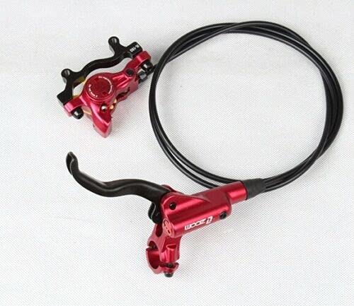 Mountain Bike Hydraulic Disc Brake Set - Front & Rear Red Brake Lever Calipers for Off-Road Cycling & Trail Riding