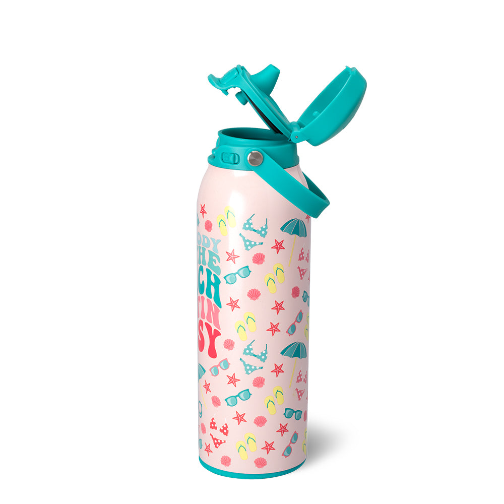 Errbody At The Beach EZ Fill Water Bottle 32oz - Insulated Stainless Steel Leakproof Bottle for Gym, Hiking & Outdoor Activities