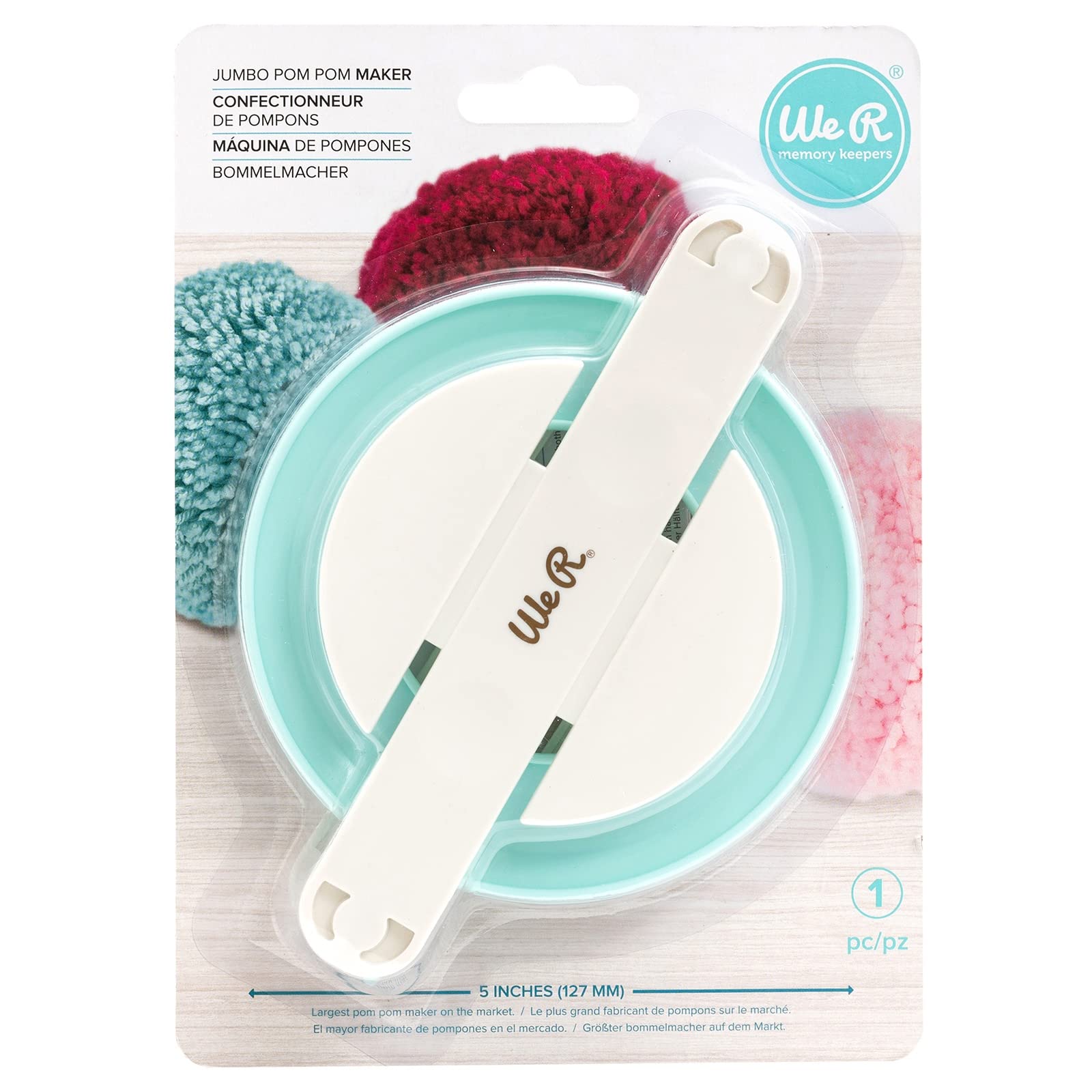 We R Memory Keepers Embellishment Makers Basic Tools - Jumbo Pom Pom Maker for DIY Crafts, Scrapbooking & Home Decor | Create Fluffy Pom Poms for Hats, Blankets & Gift Wrapping