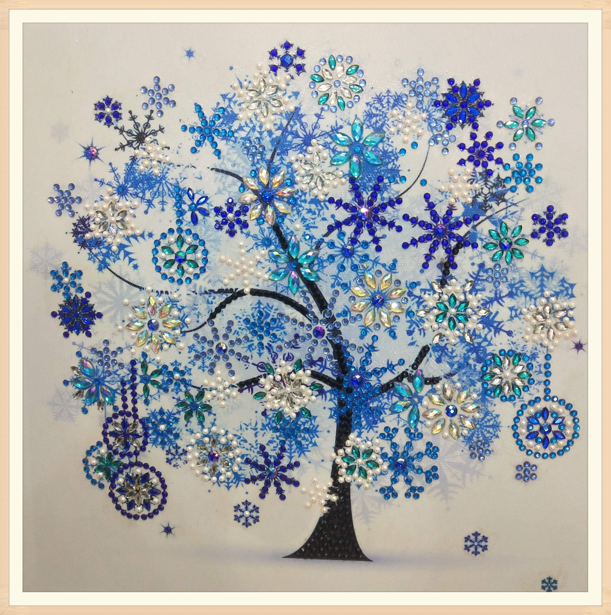 5D Diamond Painting Kit for Adults - DIY Special Shape Rhinestone Art by Number | Four Seasons Tree Wall Decor (11.9x11.9 Inch) | Beginner-Friendly Home Craft Project | Perfect for Stress Relief, Gift Giving & Living Room Decoration