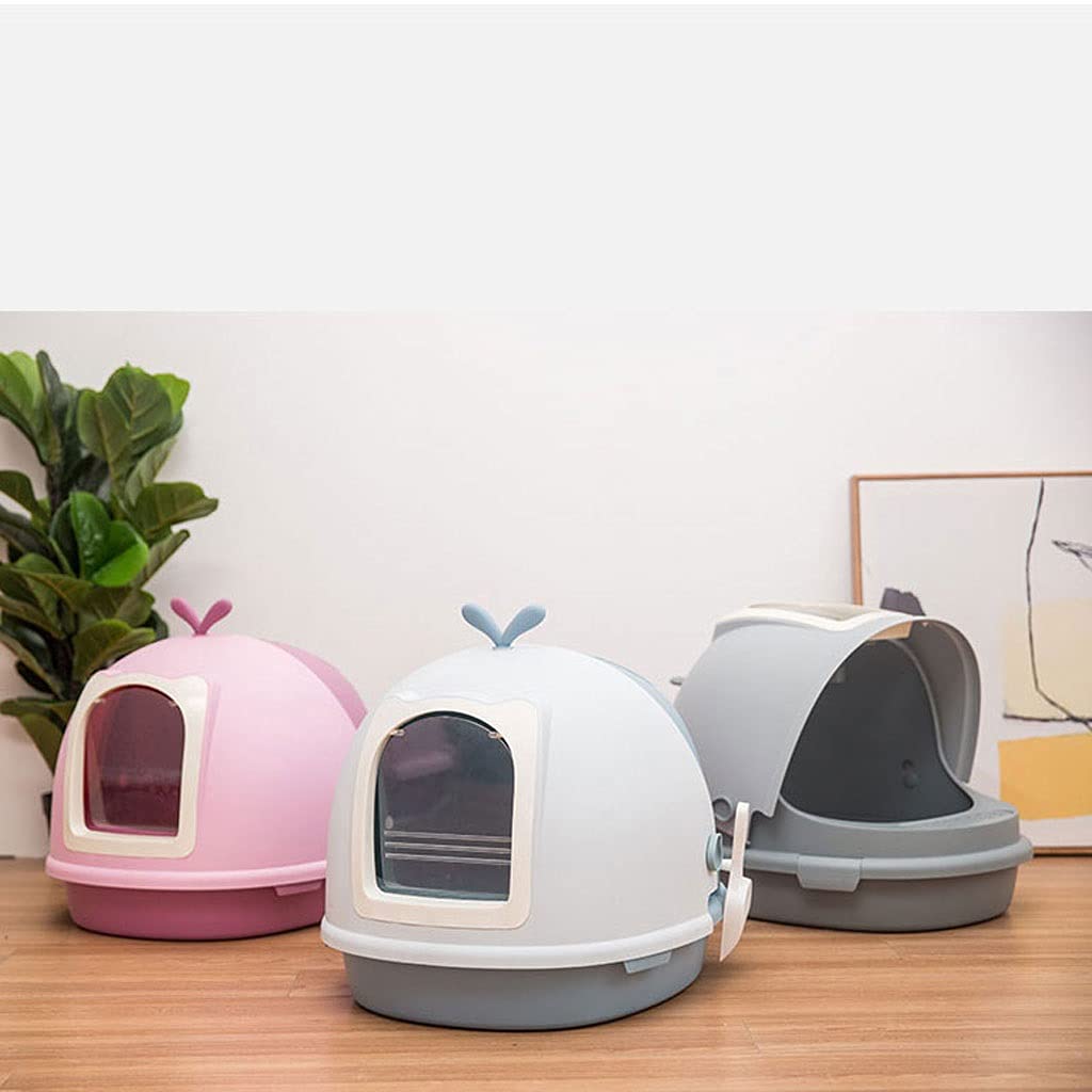 Large Fully Enclosed Clamshell Cat Litter Box with Odor Control & Anti-Splash Design - Premium Cat Toilet for Home Use (Color: A) - Perfect for Small Spaces & Multi-Cat Households