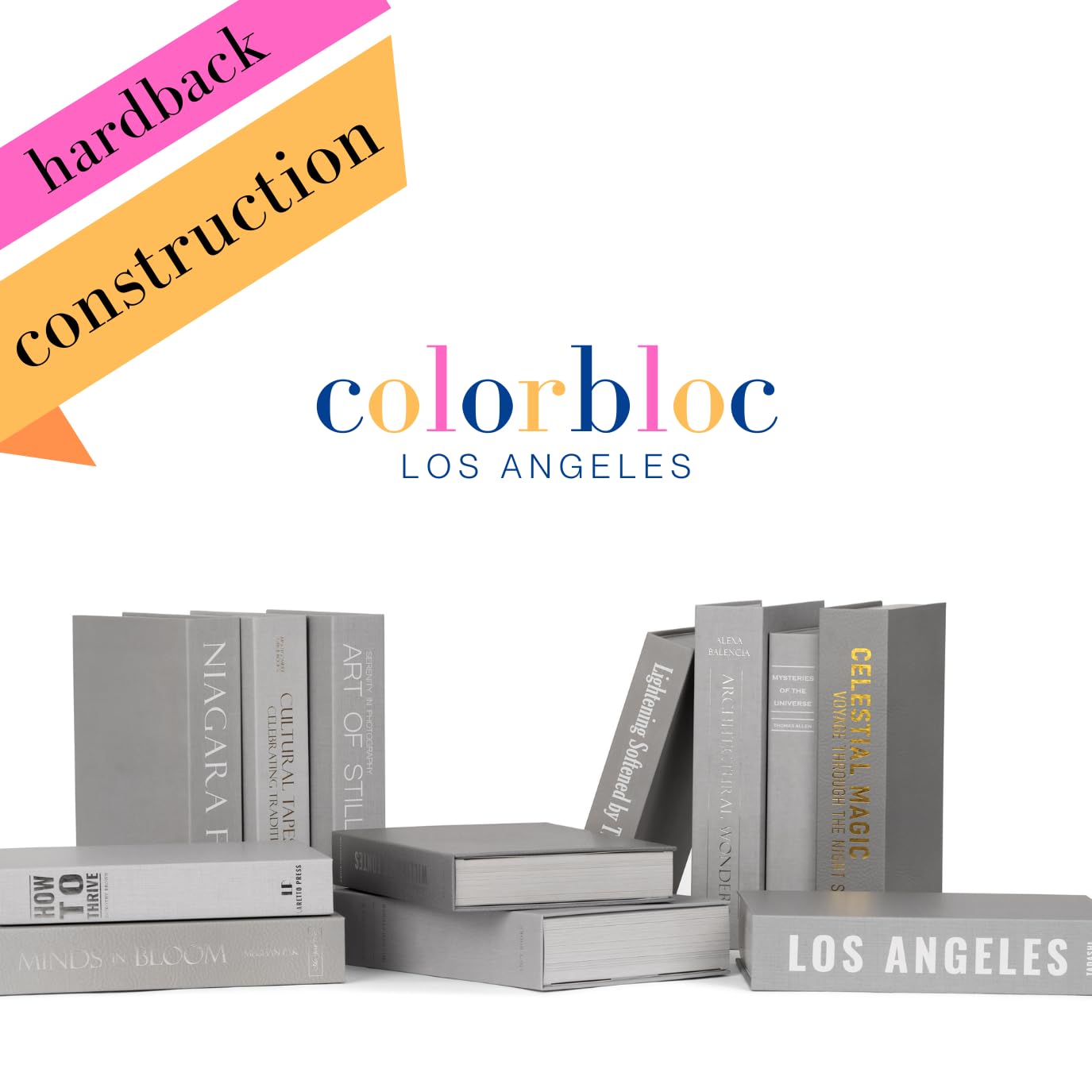 12 Grey Faux Books - Modern Home Decor for Coffee Table & Shelf Styling
