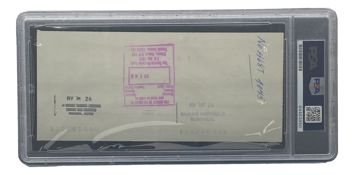 Authentic Maurice Richard Signed Montreal Canadiens Bank Check #92 - PSA/DNA Certified Hockey Memorabilia for Collectors & Sports Fans - Perfect for Display, Investment & Gift Giving