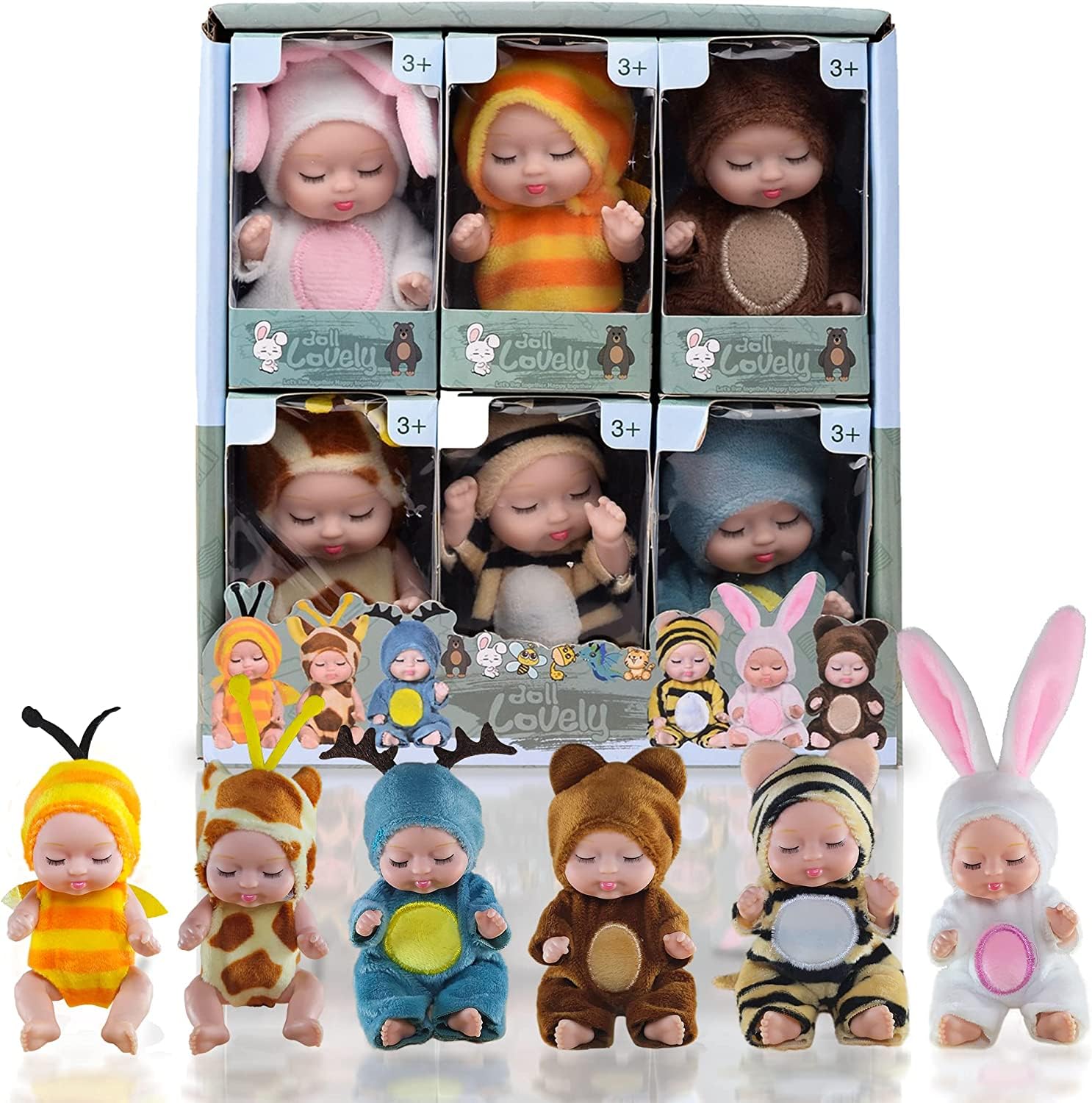 Adorable Miniature Plastic Reborn Baby Dolls Set - Realistic Tiny Baby Dolls for Kids | Perfect Gift for Birthdays, Collectors & Pretend Play