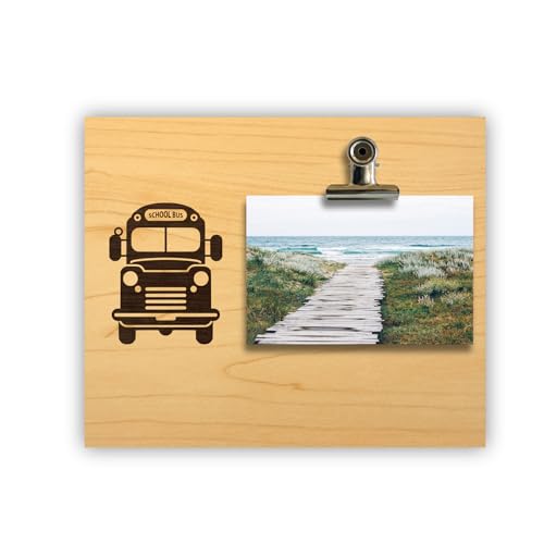 School Bus Photo Frame - Decorative Picture Frame for Kids' Room, Classroom Decor, and School Memories | CCFRA-17732