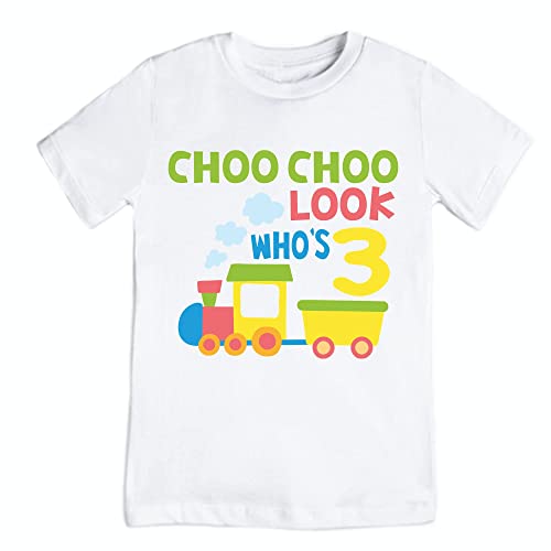 3rd Birthday Train T-Shirt for Boys - Cute 'Choo Choo I'm 3' Toddler Birthday Tee - Perfect for Train-Themed Parties & Photo Shoots