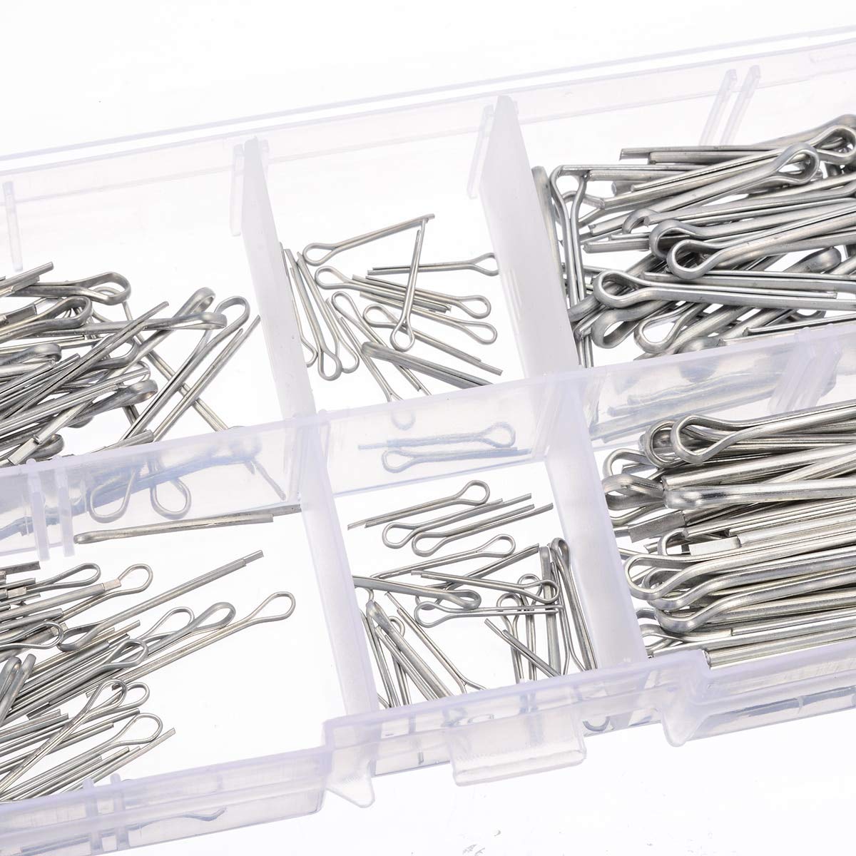 175pcs Zinc Plated Steel Cotter Pins - Open Elastic Link Split Fasteners for Auto, Car & Truck Repair - Durable Hairpin Clips for Engine, Suspension & Mechanical Parts