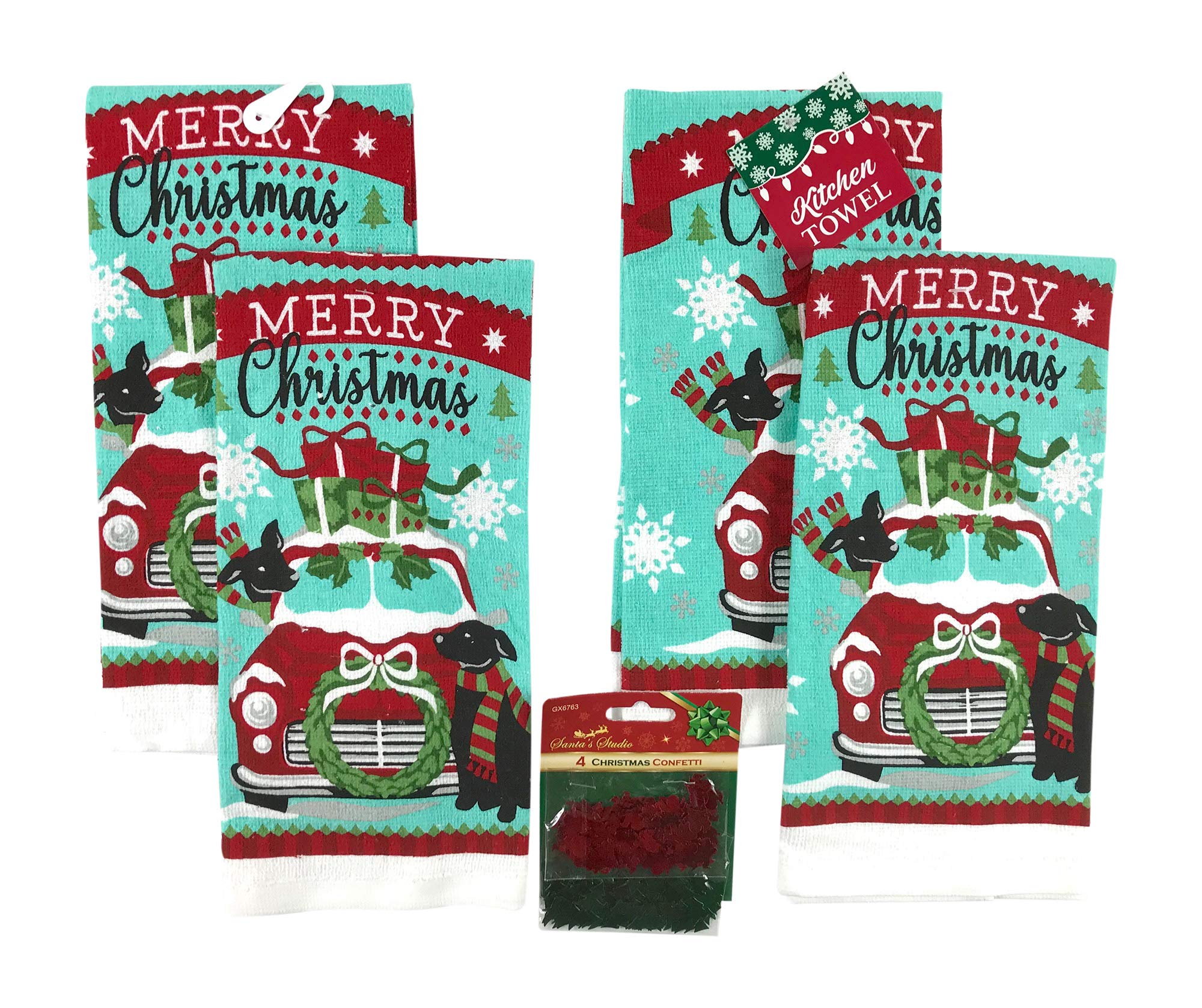 Christmas Kitchen Dish Towels with Cute Dog Design - Holiday Home Decor & Gift for Dog Lovers - Perfect for Holiday Cooking, Baking, and Festive Kitchen Decor