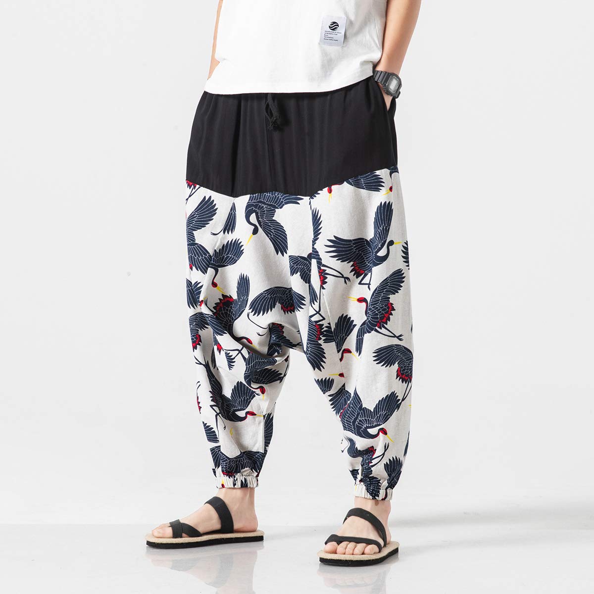 Seidarise Men's Harem Pants - Drop Crotch Lounge Pants & Plus Size Yoga Joggers for Meditation, Dance and Comfortable Home Wear