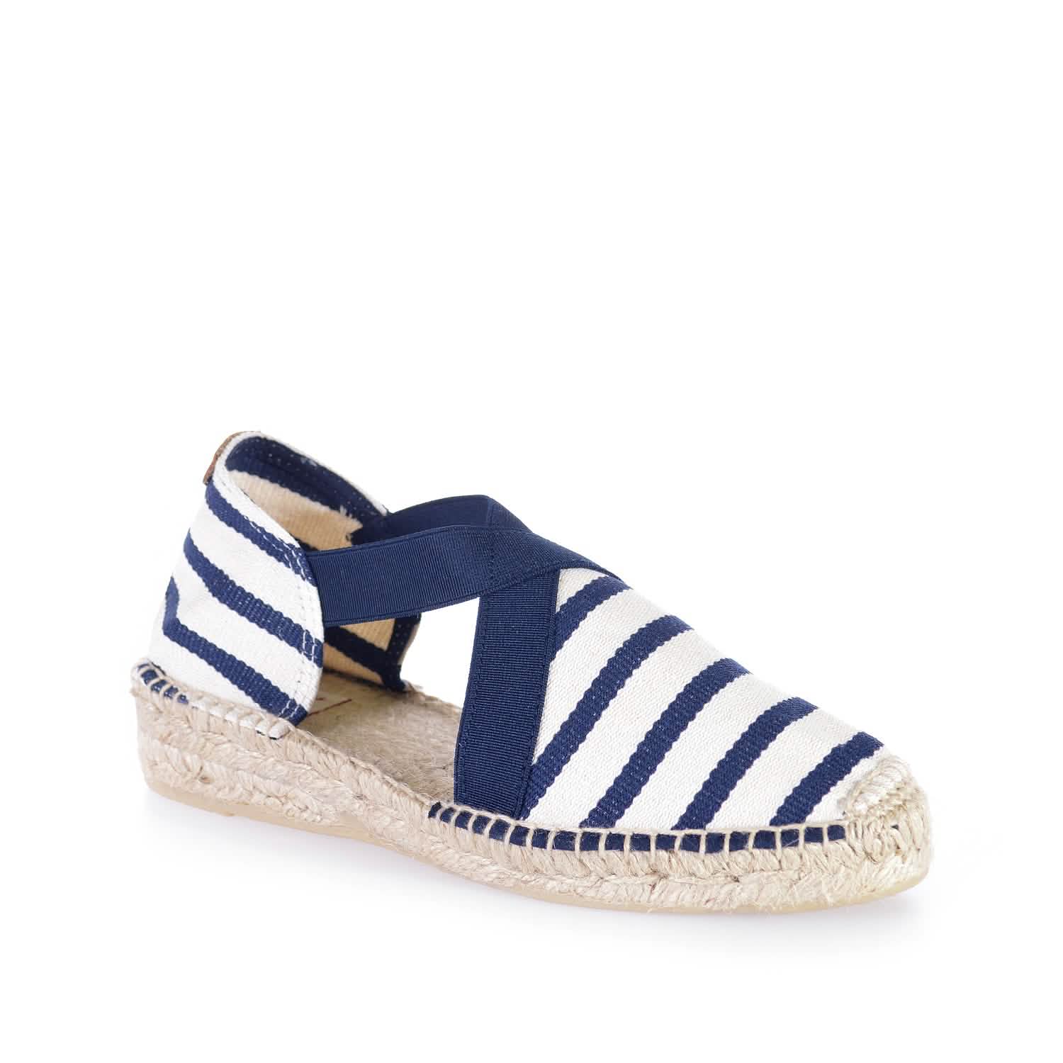 Women's Striped Cotton Blend Wedge Espadrille Shoes - Comfortable Summer Casual Flats for Beach, Vacation & Everyday Wear
