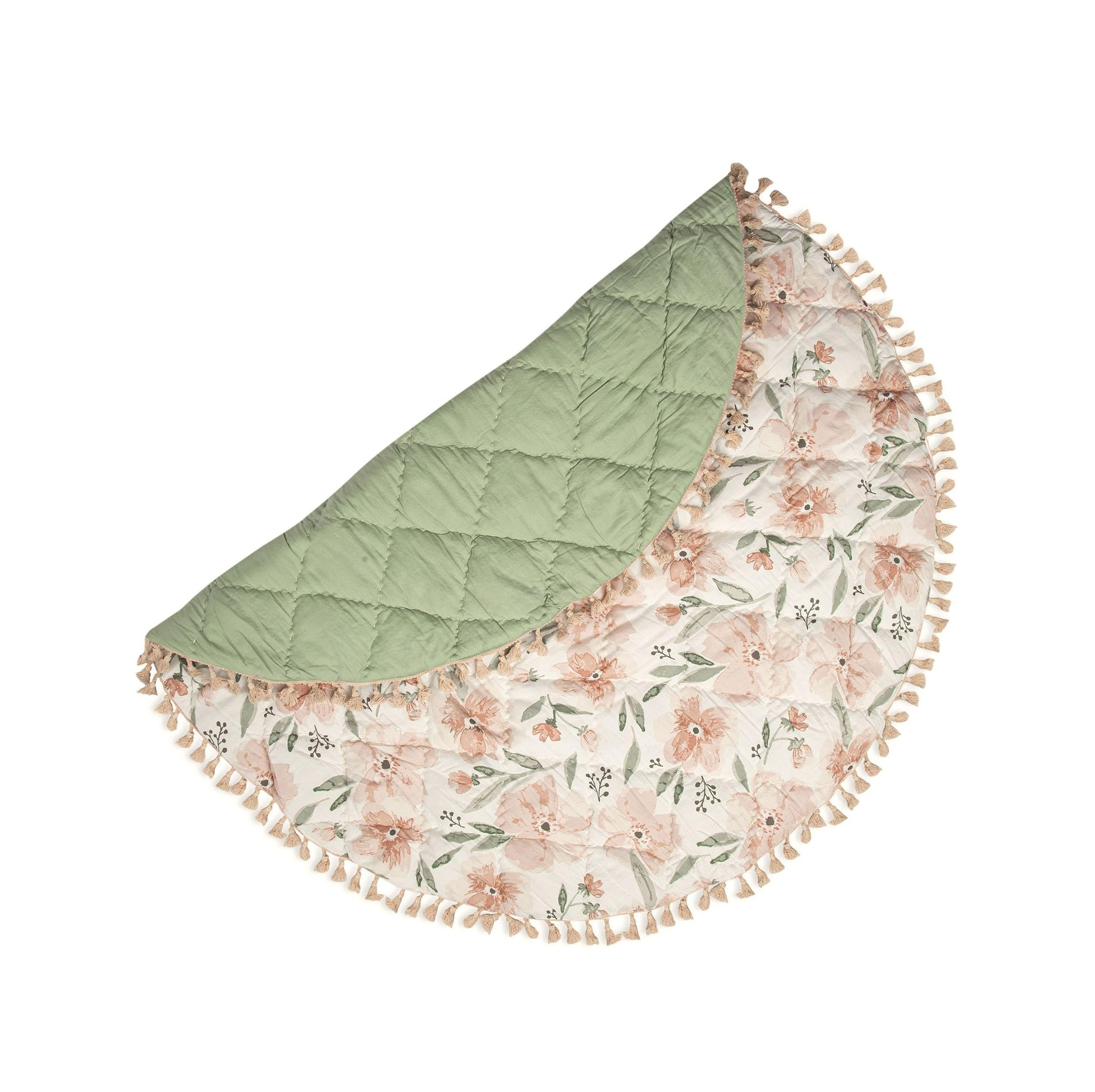 **Soft Pink Floral Baby Play Mat - 40