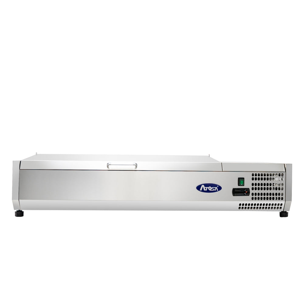 Atosa MSCT 48 10 Stainless Steel Commercial Refrigerated Countertop Prep Station with 1.5 Cu.Ft. Capacity - Perfect for Restaurants, Delis & Bakery Food Display & Storage