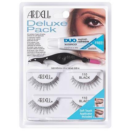 Ardell Deluxe Packs Professional False Eyelashes 110 Black - Natural Looking Lashes for Everyday Wear & Special Occasions