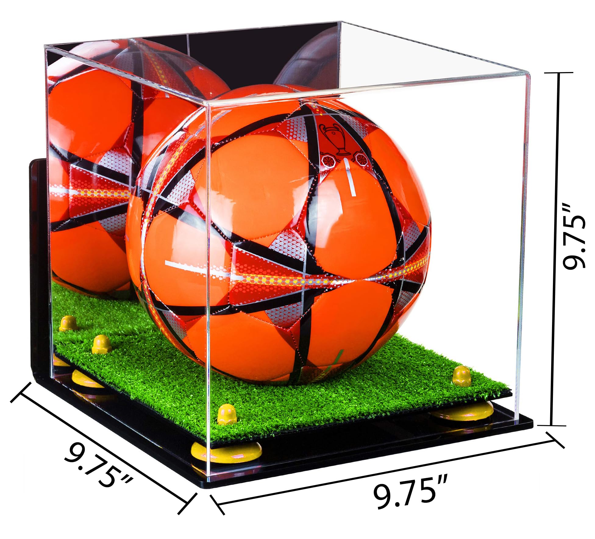 Acrylic Soccer Ball Display Case with Stand - Premium Clear Plastic Trophy Box for Collectibles, Sports Memorabilia & Awards - Perfect for Bedroom, Office, or Man Cave Decor